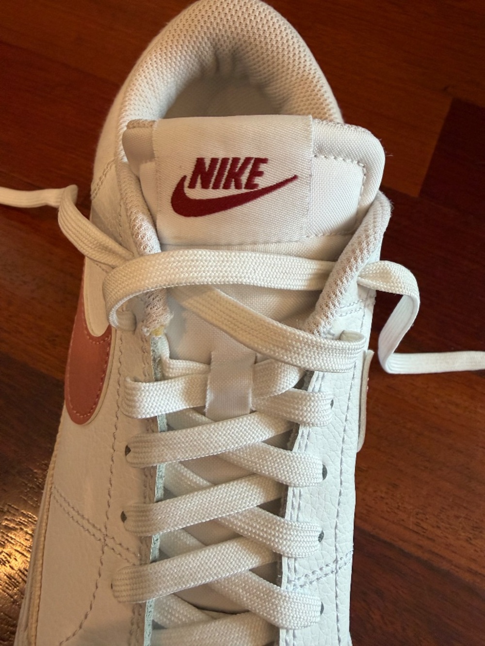 Nike Court Legacy Lift Women's Sneakers White/Red Stardust-Guava, Size 8 - Picture 7 of 10